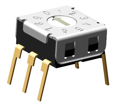 MCR7H3-16RA-V-B SWITCH, ROTARY, 7X7, 16 POS, 3X3 MULTICOMP PRO