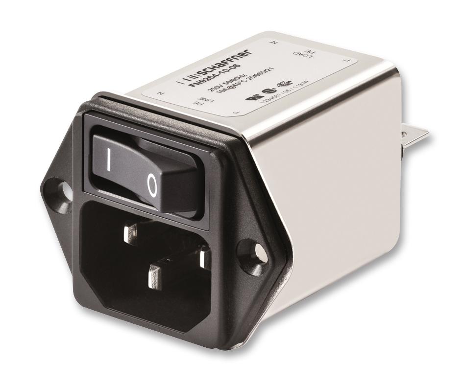 FN9264-1-06 FILTER, IEC INLET 2 POLE SWITCH, 1A SCHAFFNER