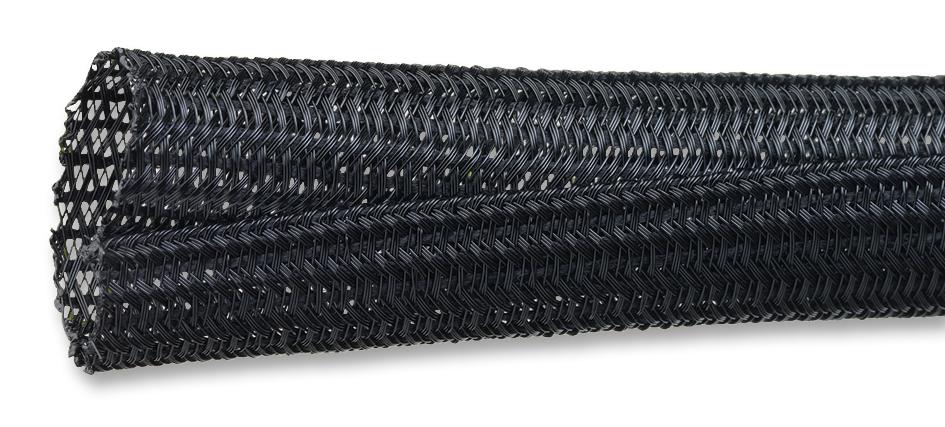 G13011/4 BK008 SLEEVING, BRAID, BLK, 31.75MM, 7.62M ALPHA WIRE