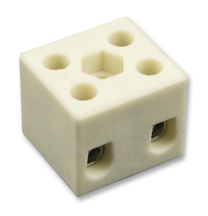 DESTB-0402 TERMINAL BLOCK, PWR DIST., 2POS, CERAMIC HYLEC