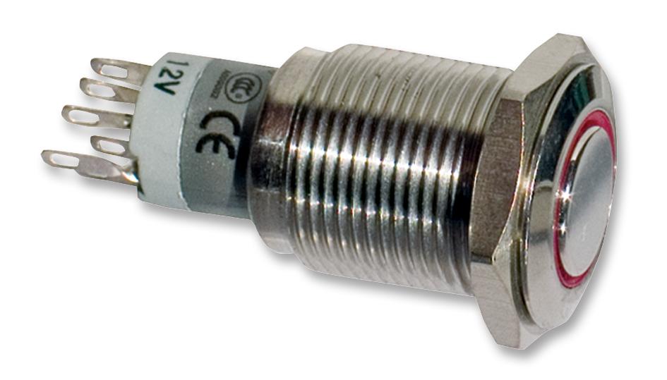 MP0045/1D2RD012 SWITCH, PUSHBUTTON, DPDT-2CO, 3A, 250V BULGIN LIMITED