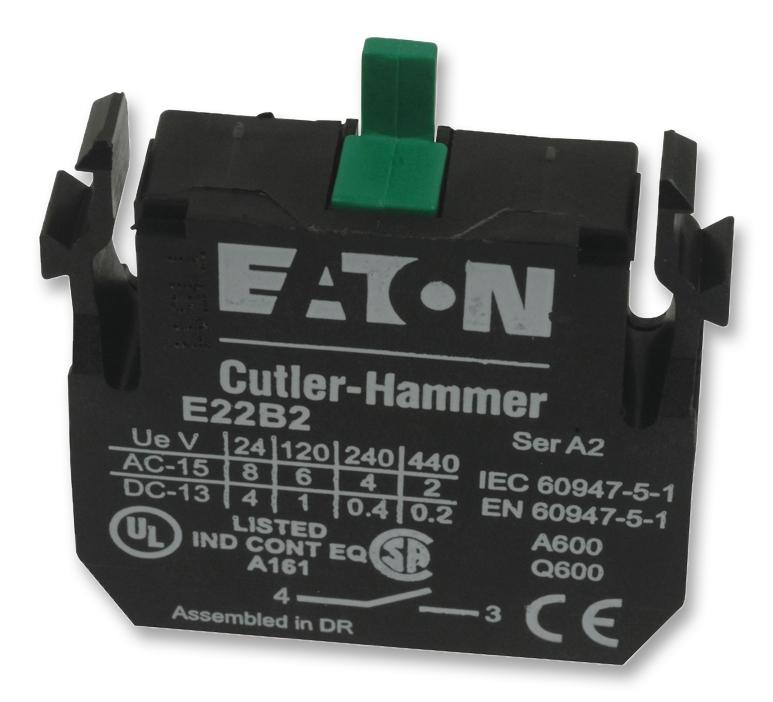 E22B2 CONTACT BLOCK, 1NO, 10A, SCREW EATON CUTLER HAMMER