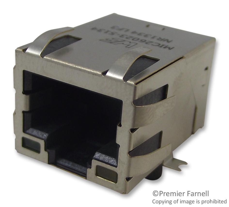 7498011211 JACK, MODULAR, RJ45, SMT, 1PORT, 8P8C WURTH ELEKTRONIK