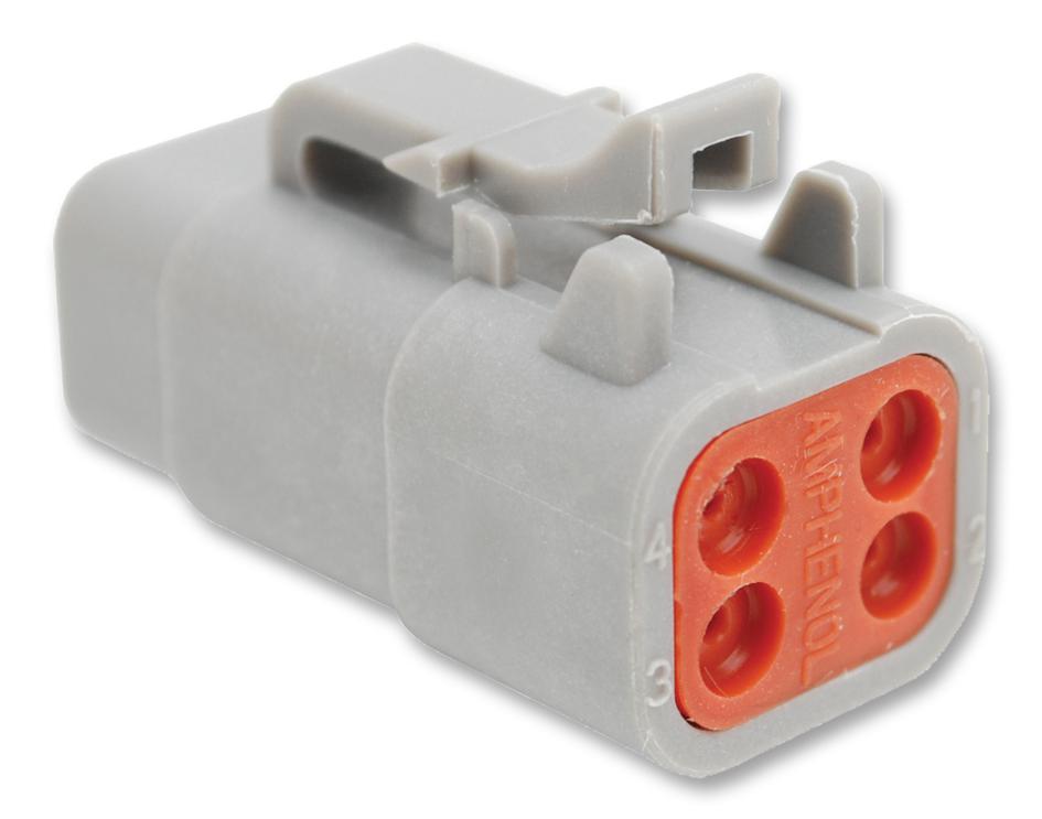 ATM06-4S CONNECTOR HOUSING, PLUG, 4 WAY, PLASTIC AMPHENOL SINE/TUCHEL