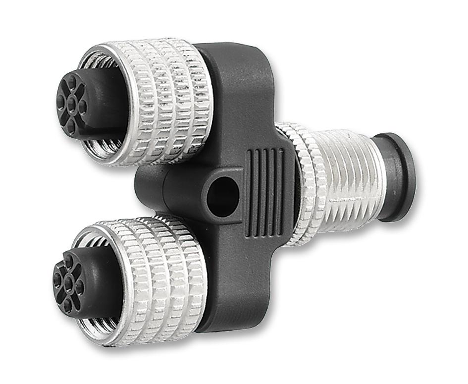 SAI-Y-4S-M12/M12 SPLITTER, PLUG TO 2X RCPT, M12, 4 WAY WEIDMULLER
