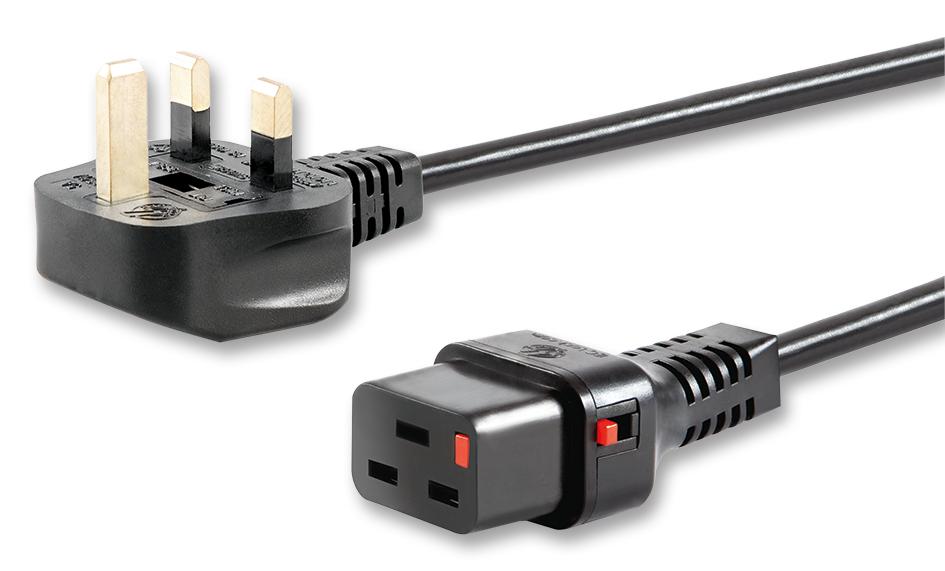 IL19-UK1-H05-3150-200 POWER CORD, IEC C19 TO UK PLUG, 2M, 16A SCHAFFNER