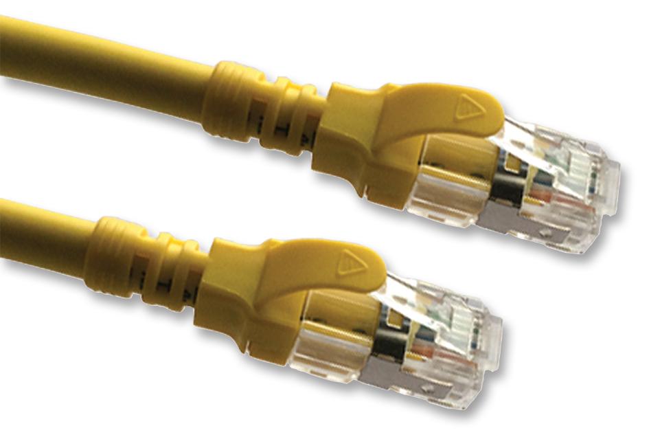 2996AS-1Y PATCH LEAD, CAT6A, YELLOW, 1M VIDEK