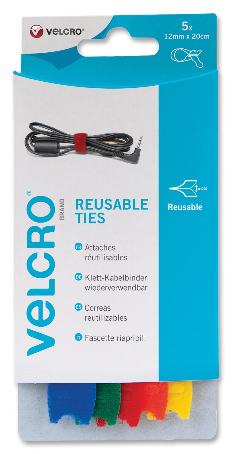 VEL-EC60250 CABLE TIE, 12MM X 0.2M, PK5 VELCRO
