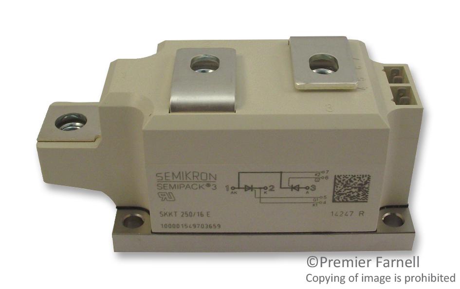 SKKT 250/16 E THYRISTOR MODULE, 250A, 1.6KV SEMIKRON