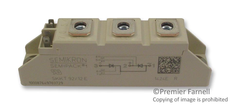 SKKT 92/12 E THYRISTOR MODULE, 95A, 1.2KV SEMIKRON
