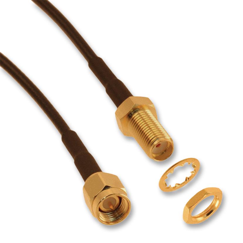 135110-02-M0.50 COAXIAL CABLE, RG174/U, PLUG-JACK, 0.5M AMPHENOL CONNEX