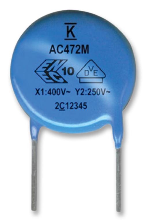 C911U152MVVDBA7317 CAP, CER, Y5V, 1500PF, 400VAC, RAD KEMET