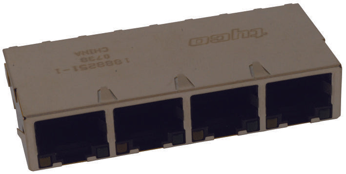 1888251-1 CONN, RJ45, JACK, 4PORT, 8P8C, CAT5E TE CONNECTIVITY