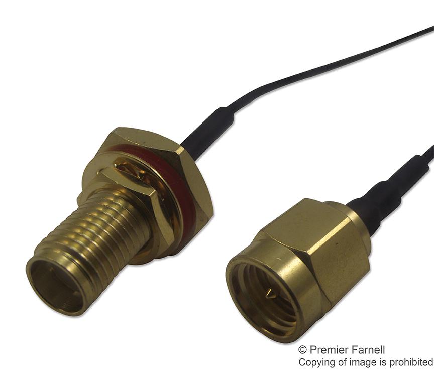 MC000786 RF COAXIAL CABLE, IP67 SMA-SMA, 100MM MULTICOMP PRO