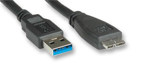 11.02.8876 CABLE, USB 3.0 A-MICRO B PLUG, 0.15M ROLINE