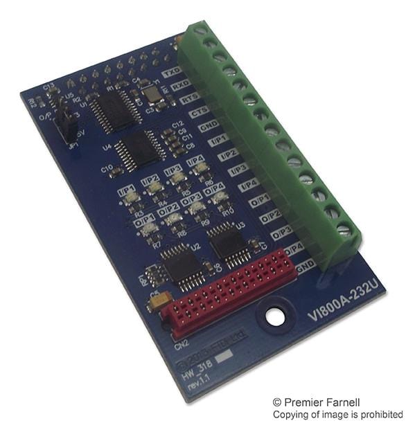 VI800A-232U SERIAL ADAPTOR BOARD, RS232, FT800 EVE BRIDGETEK