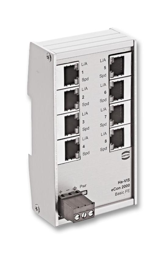 24 02 008 0000 FAST ETHERNET SWITCH, RJ45, 8 PORT HARTING