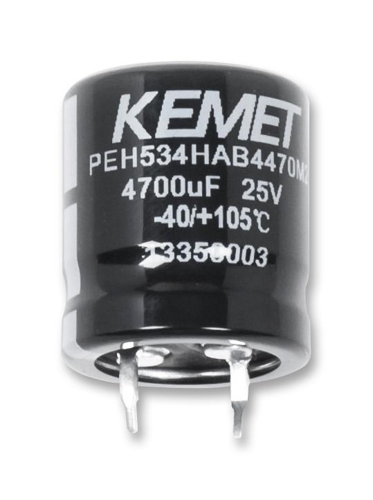 PEH534PAB3470M2 CAP, 470µF, 100V, ALU ELEC, SNAP-IN KEMET