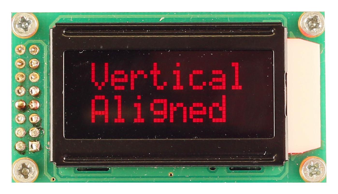 MC20805A12W-VNMLR LCD, ALPHA-NUM, 8 X 2, RED MIDAS
