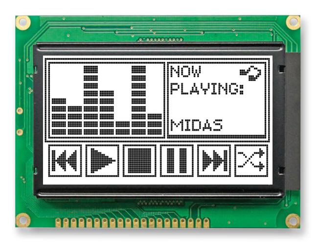 MC160080A6W-FPTLW LCD GRAPHIC DISPLAY, 160 X 80, WHITE MIDAS