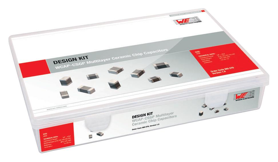 885070 CAPACITOR KIT, 0805 MULTILAYER CERAMIC WURTH ELEKTRONIK