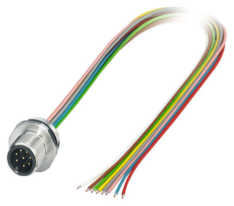SACC-E-M12MS-8CON-M16/0,5 VA SENSOR CORD, 8P, M12 PLUG-FREE END, 0.5M PHOENIX CONTACT