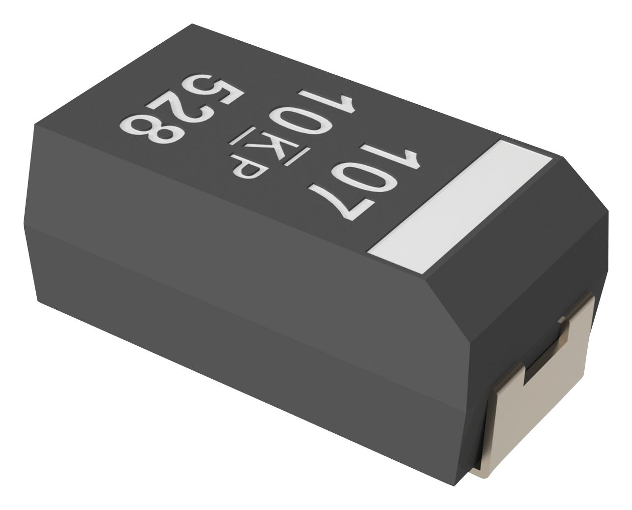 T598D107M010ATE025 CAP, 100µF, 10V, 20% KEMET