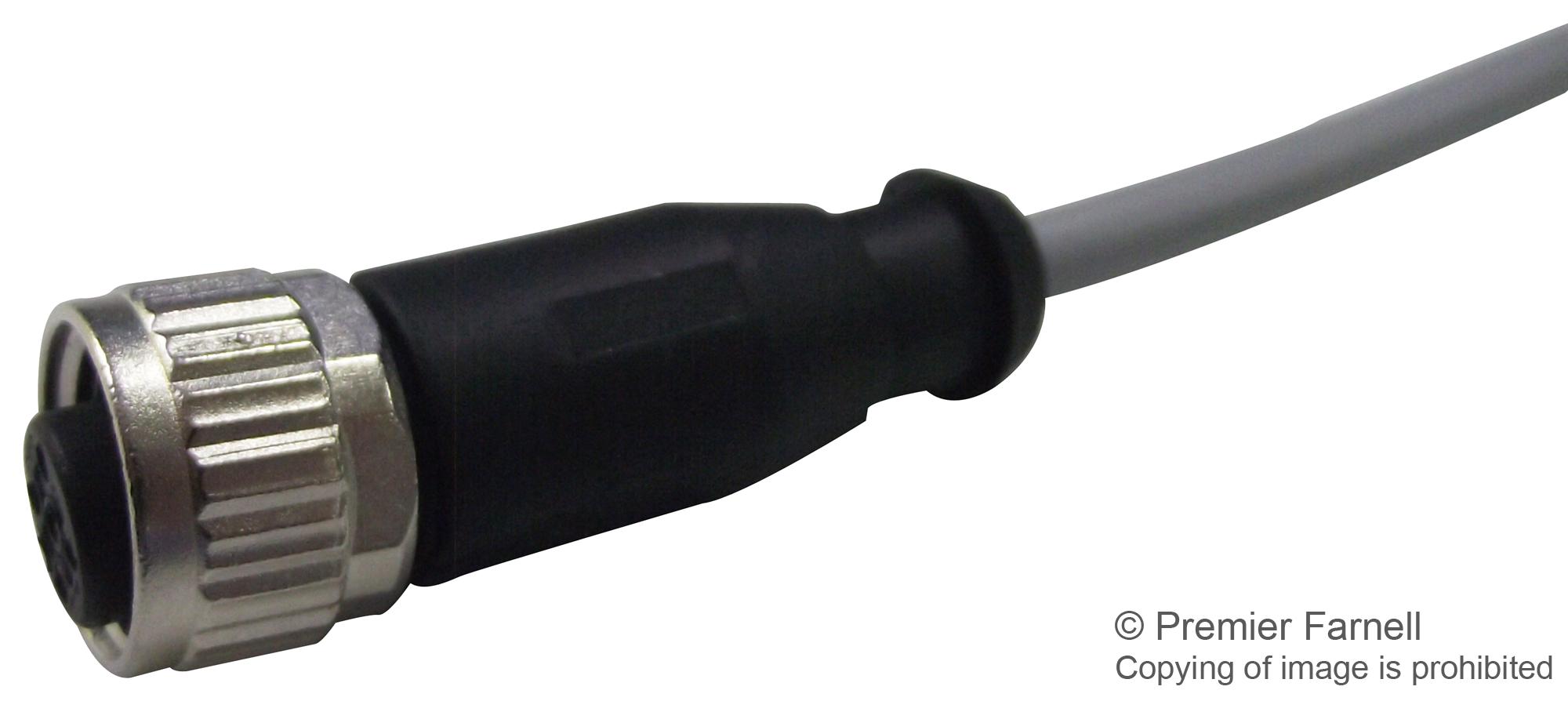 21 34 850 0383 010 SENSOR CORD, 3P, M12 RCPT-FREE END, 1M HARTING