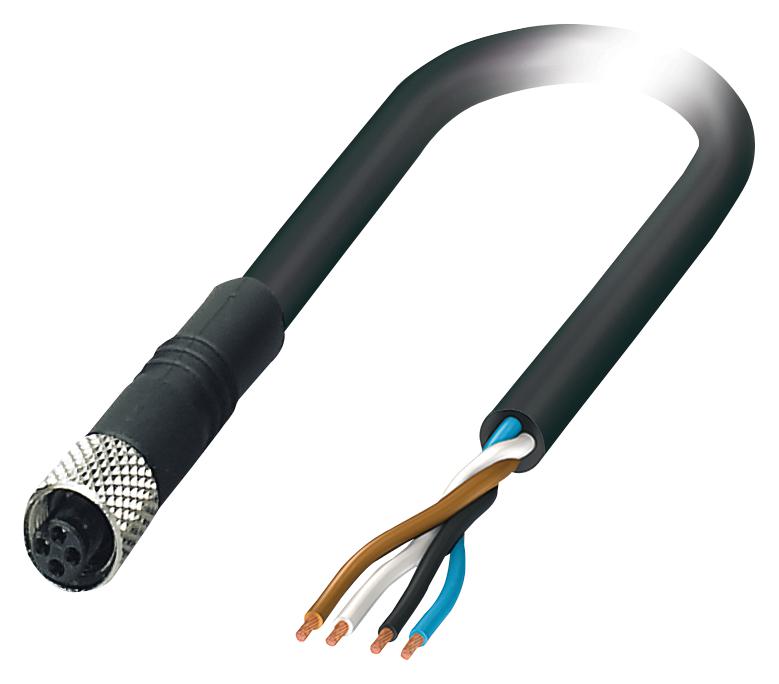 SAC-4P- 3,0-PUR/M5FS SENSOR CORD, 4P, M5 RCPT-FREE END, 3M PHOENIX CONTACT