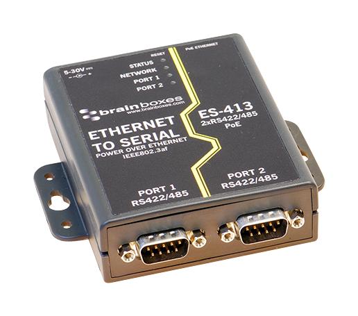 ES-413 POE TO SERIAL DEVICE SERVER, RS422/RS485 BRAINBOXES