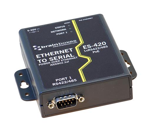ES-420 POE TO SERIAL DEVICE SERVER, RS422/RS485 BRAINBOXES