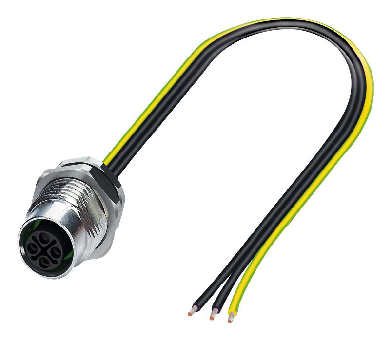 1411652 SENS CORD, 2P+PE, M12 SKT-FREE END, 0.5M PHOENIX CONTACT