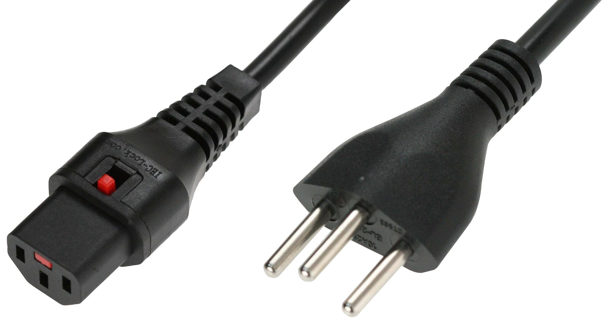 IL13P-CH1-H05-3100-200 POWER CORD, IEC C13-SWISS PLUG, 2M, 15A SCHAFFNER