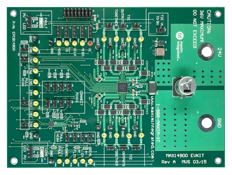 MAX14900DEVBRD# EVALUATION BOARD, HIGH SIDE SWITCH MAXIM INTEGRATED / ANALOG DEVICES