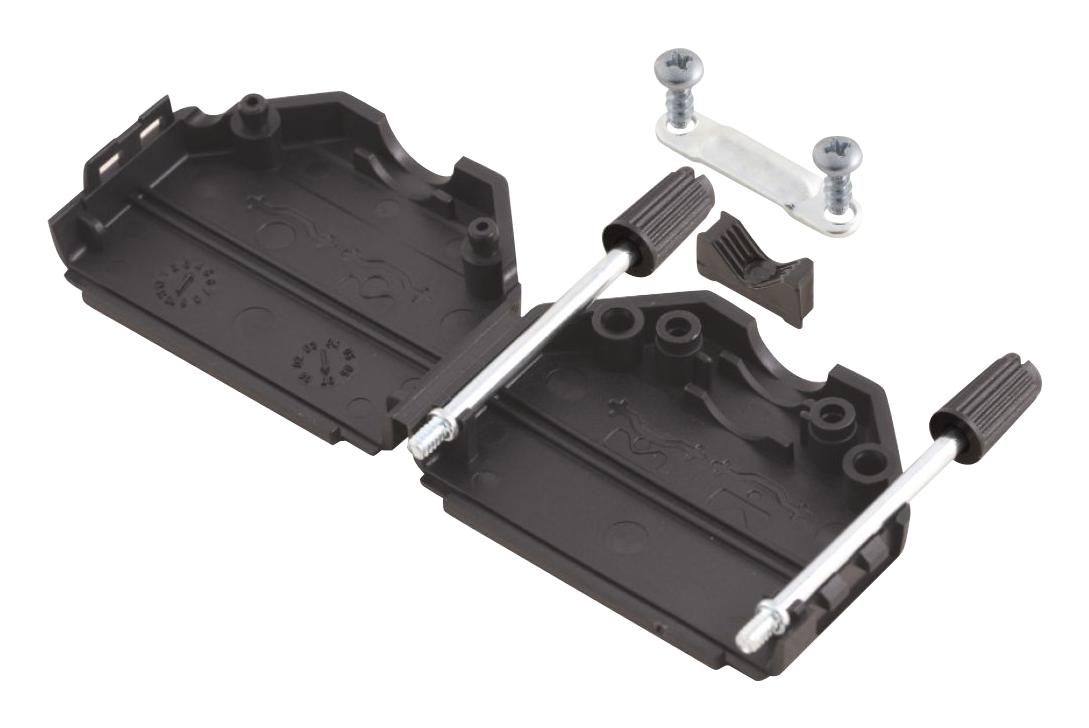 DPPK50-K D-SUB HOOD, TOP ENTRY, DD, POLYAMIDE MH CONNECTORS