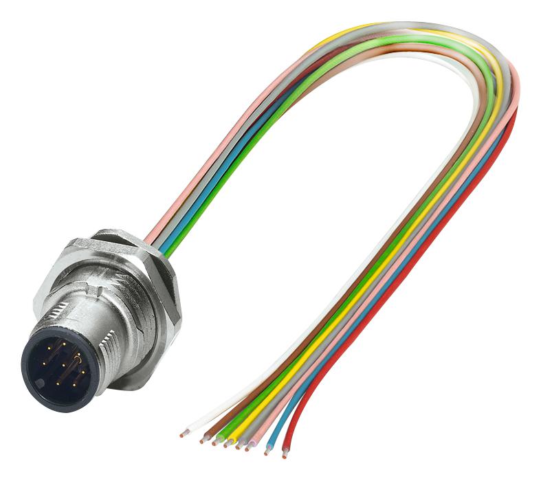 1542716 SENSOR CORD, 8P, M12 PLUG-FREE END, 0.5M PHOENIX CONTACT