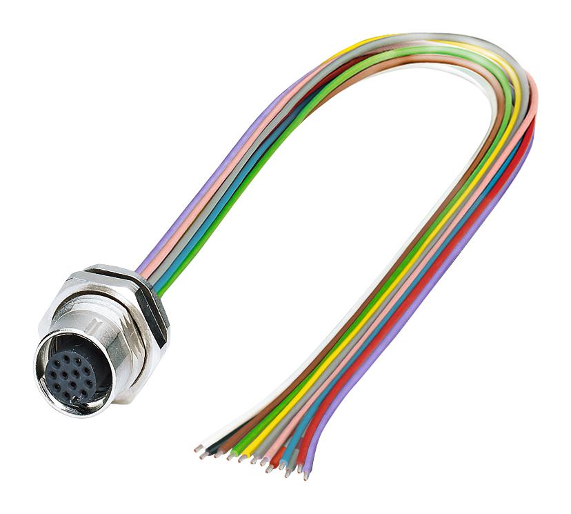 1430446 SENSOR CORD, 12P, M12 RCPT-FREEEND, 0.5M PHOENIX CONTACT