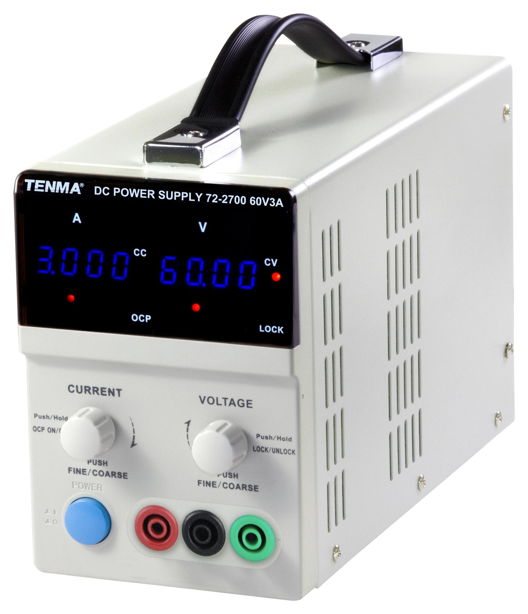 72-2700 BENCH POWER SUPPLY, 1-CH, 60V, 3A, ADJ TENMA