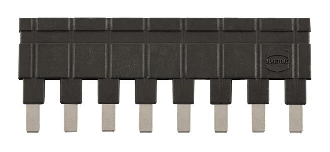 09330009858 JUMPER, 8POS, 16A, 6.7MM, BLACK HARTING