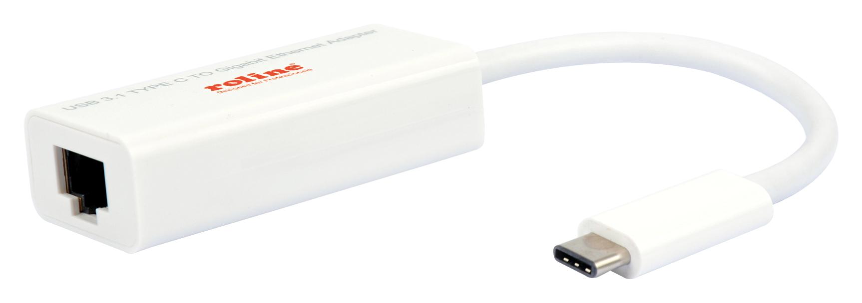 12.02.1109 CONVERTER, USB C PLUG-RJ45 JACK, WHT ROLINE