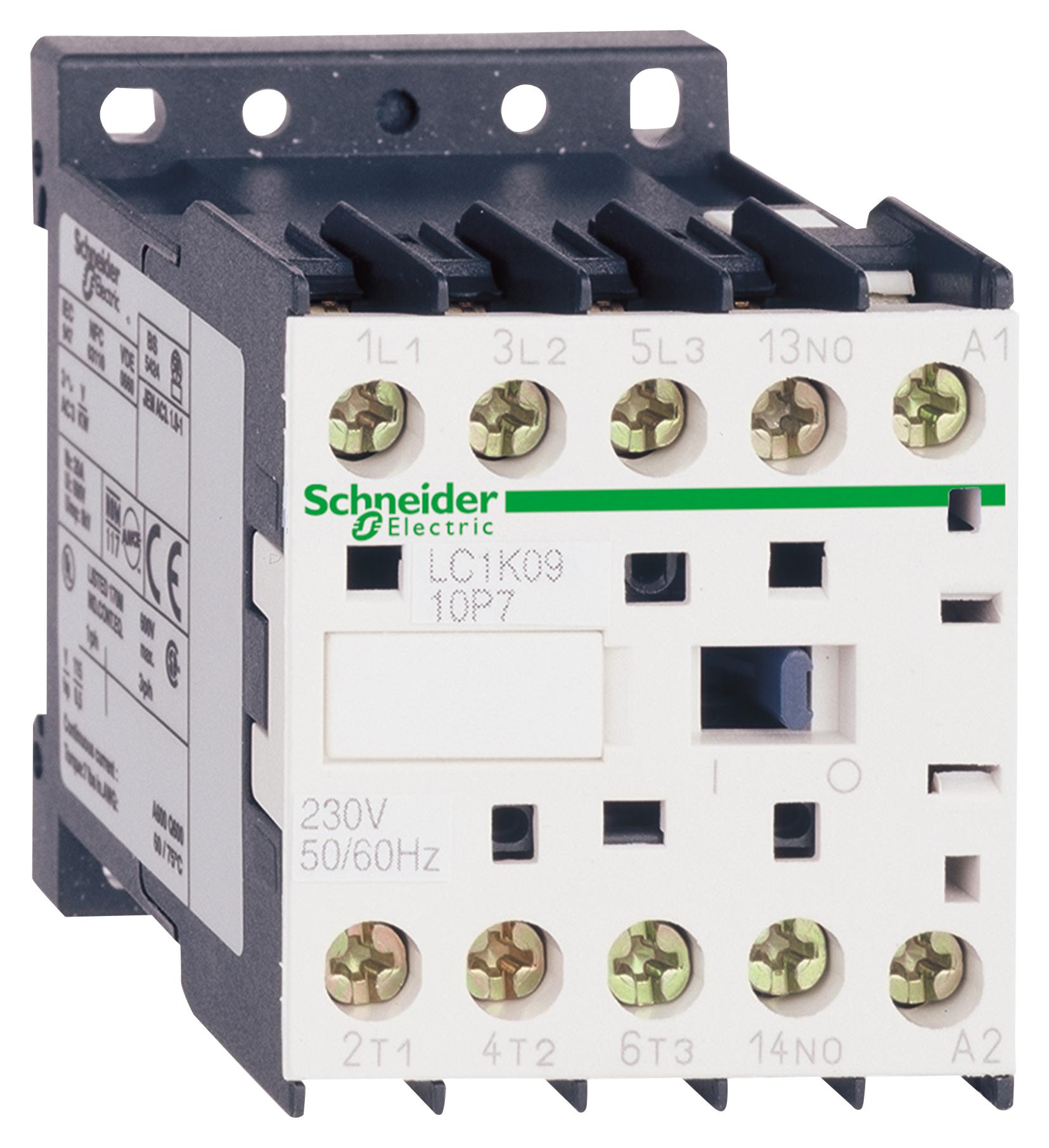 LC1K1210P7 CONTACTOR, 3PST-NO, 230V, DINRAIL/PANEL SCHNEIDER ELECTRIC