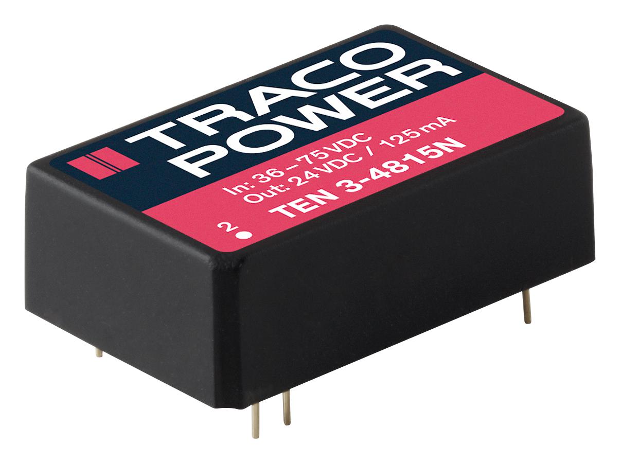 TEN 3-0512N DC-DC CONVERTER, 12V, 0.25A, DIP TRACO POWER