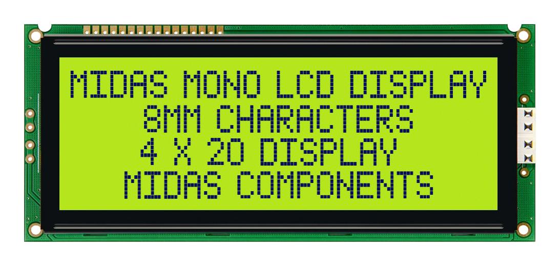 MC42008A6W-SPTLY DISPLAY, ALPHANUMERIC, YELLOW/GREEN MIDAS