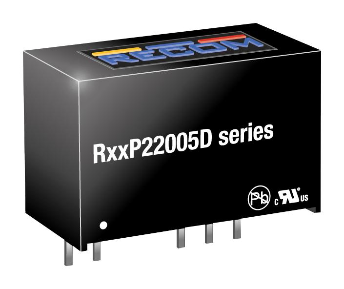 R12P22005D DC-DC CONVERTER, 2 O/P, 2W RECOM POWER