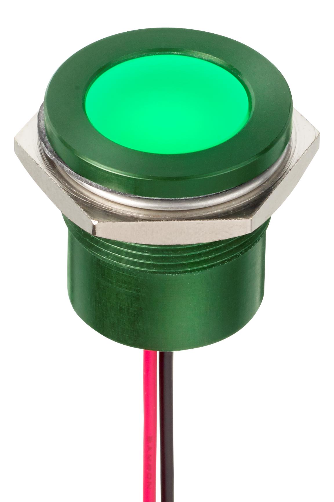 Q22F5AGXXSG24AE LED INDICATOR, PANEL, 22MM, GREEN, 24V APEM