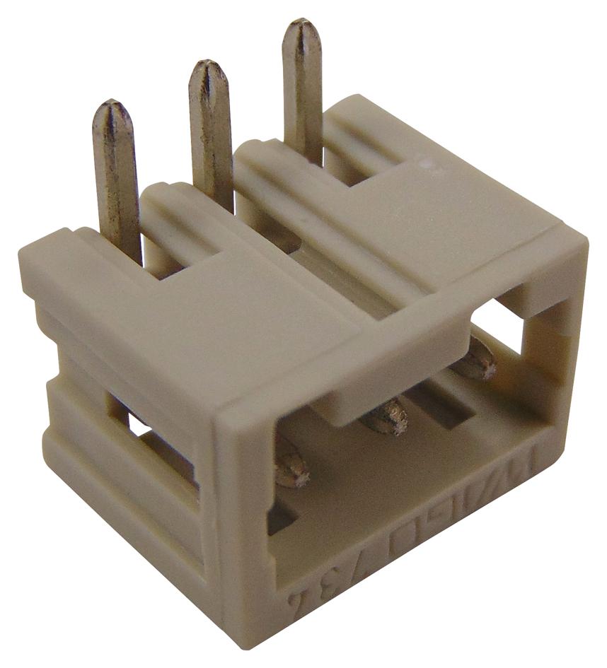 734-163 TERMINAL BLOCK, R/A, HEADER, 3POS, TH WAGO