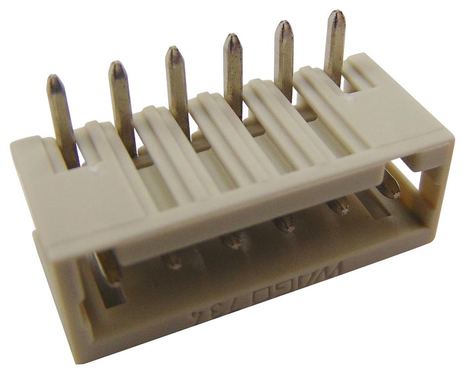 734-166 TERMINAL BLOCK, R/A, HEADER, 6POS, TH WAGO