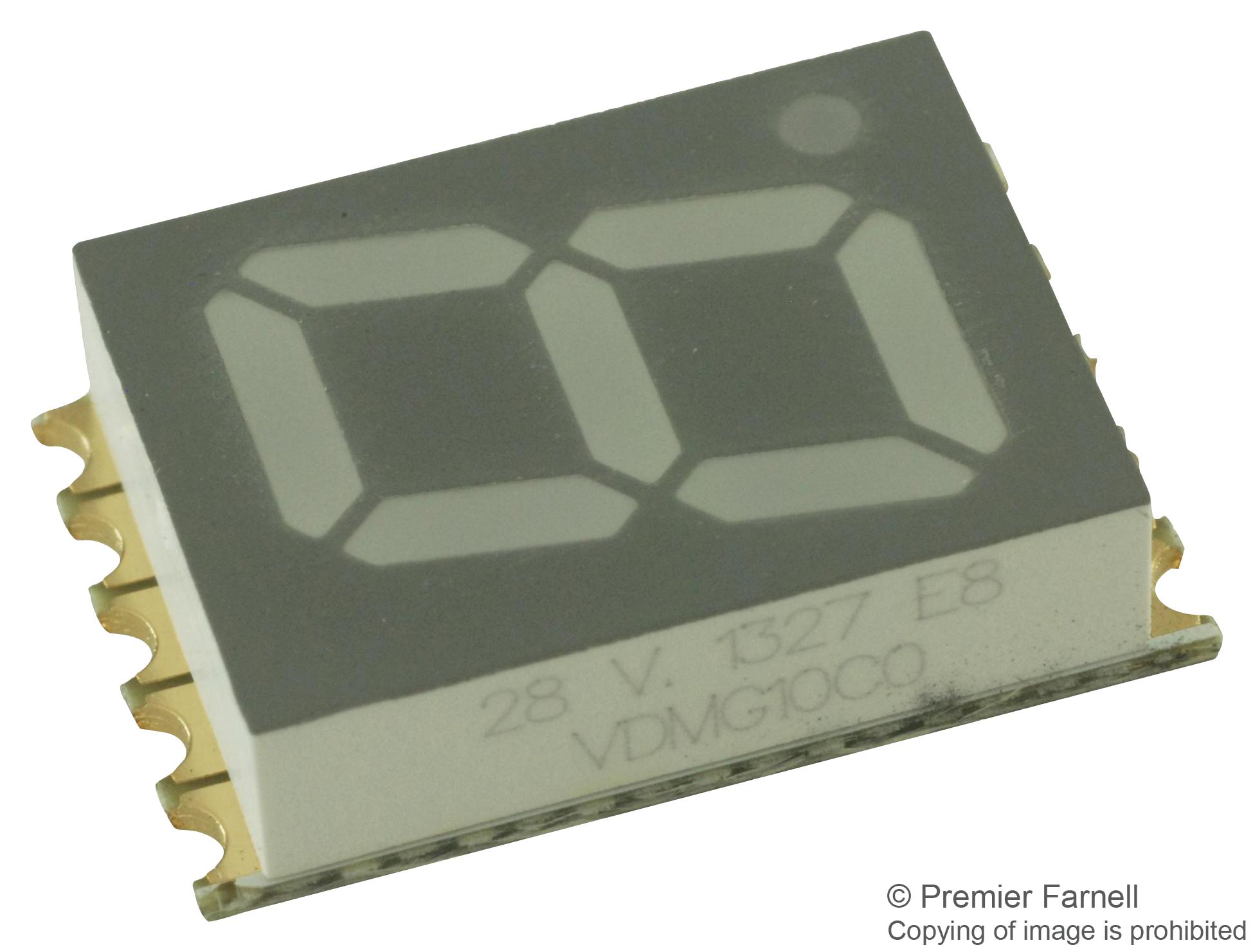 VDMG10C0 DISPLAY, SEVEN SEGMENT, 10MM, GREEN VISHAY