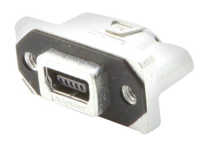 MUSBRB15130 SEALED USB, 2.0 TYPE MINI B, RCPT, IP67 AMPHENOL ICC