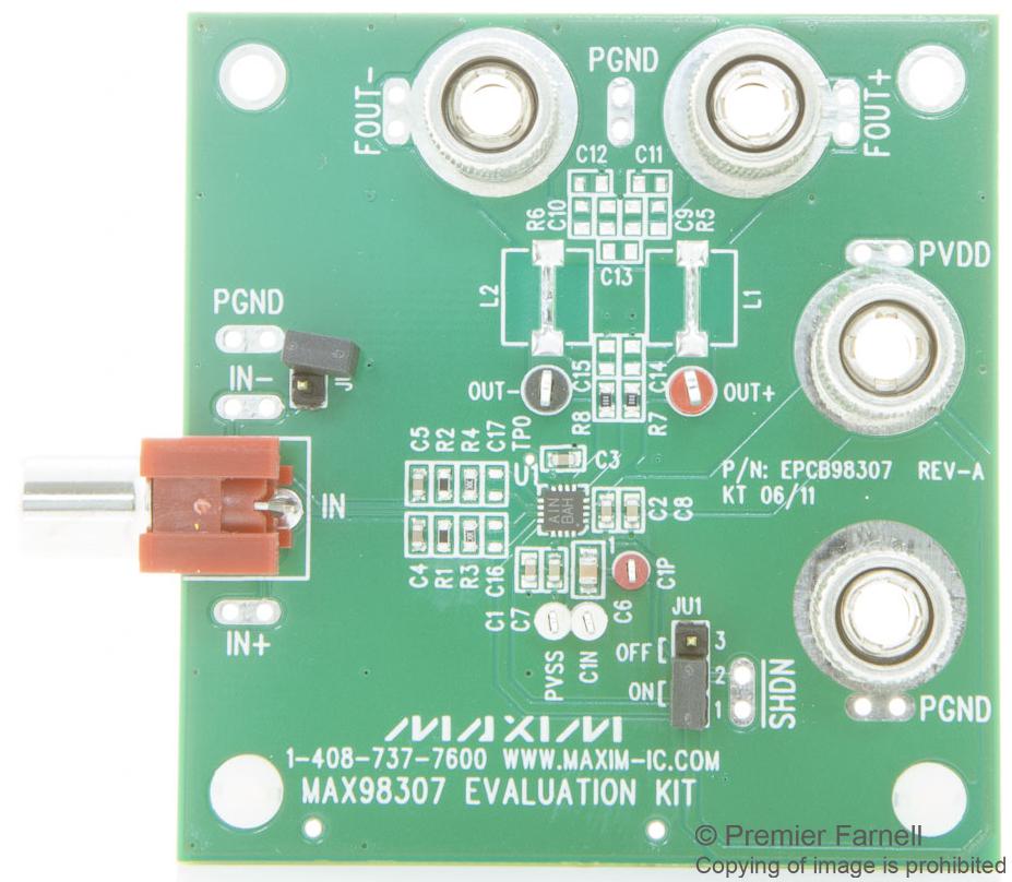 MAX98307EVKIT# EVAL BRD, CLASS DG AUDIO POWER AMPLIFIER MAXIM INTEGRATED / ANALOG DEVICES